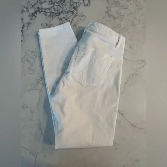 Vineyard Vines Women’s Corduroy Hight Rise Skinny Cream Straight Pant Size 27 - Image 2