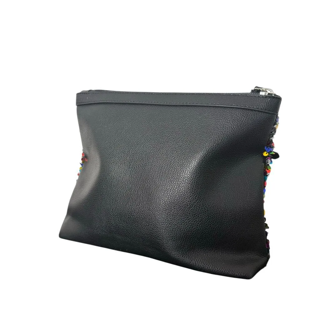 Victoria's Secret Rainbow Sequin Makeup Bag Clutch Wristlet‎ Strap Zip Pouch - Image 2