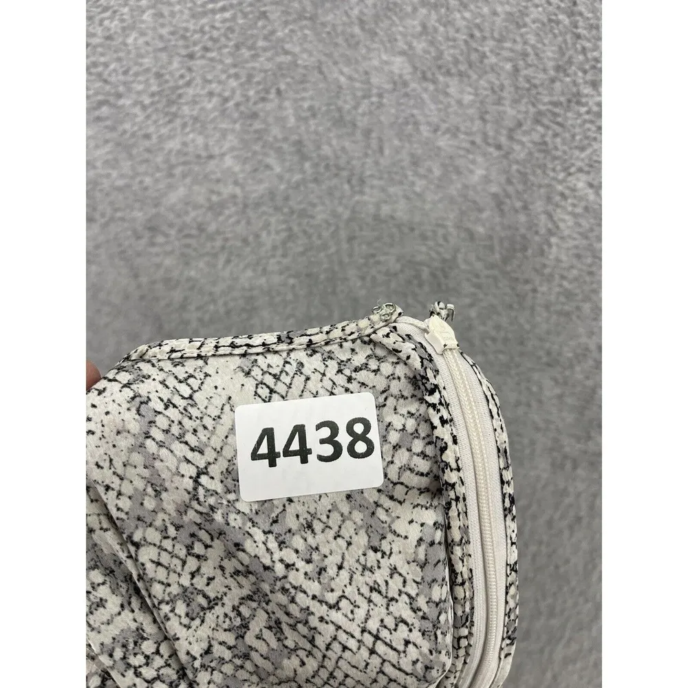 Ann Taylor Women's Blouse Surplice Snake Print Long sleeve Size 4 Gray Peplum - Image 4