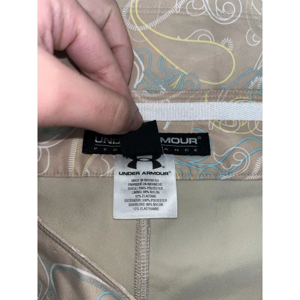 Under Armour Women's Golf Tennis Skort Size 8 Floral Vine Pattern Beige - Image 4