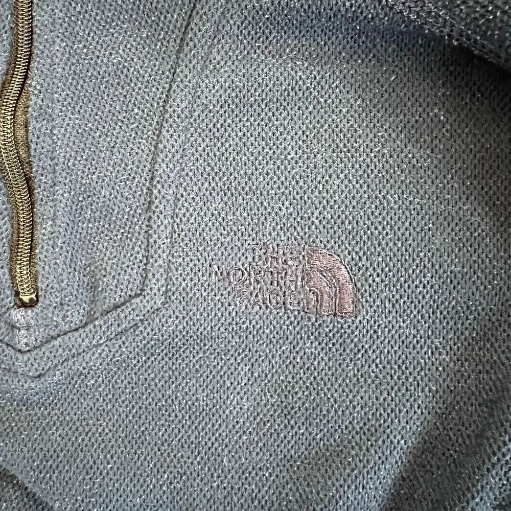 Navy North Face 3/4 Zip Pullover Sweater - Image 6