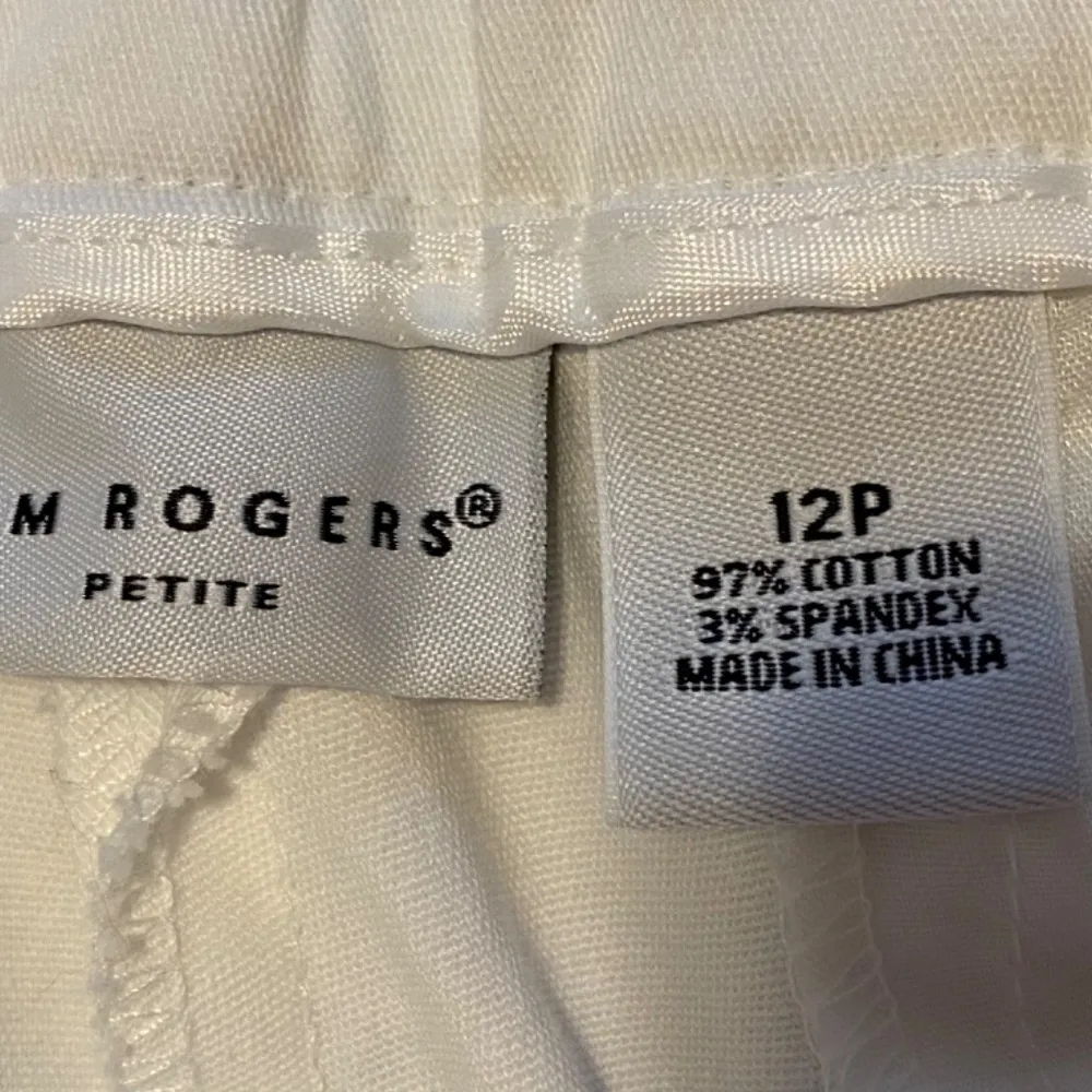kim rogers  White Capri Pants Palm Trees Size 12P - Image 3