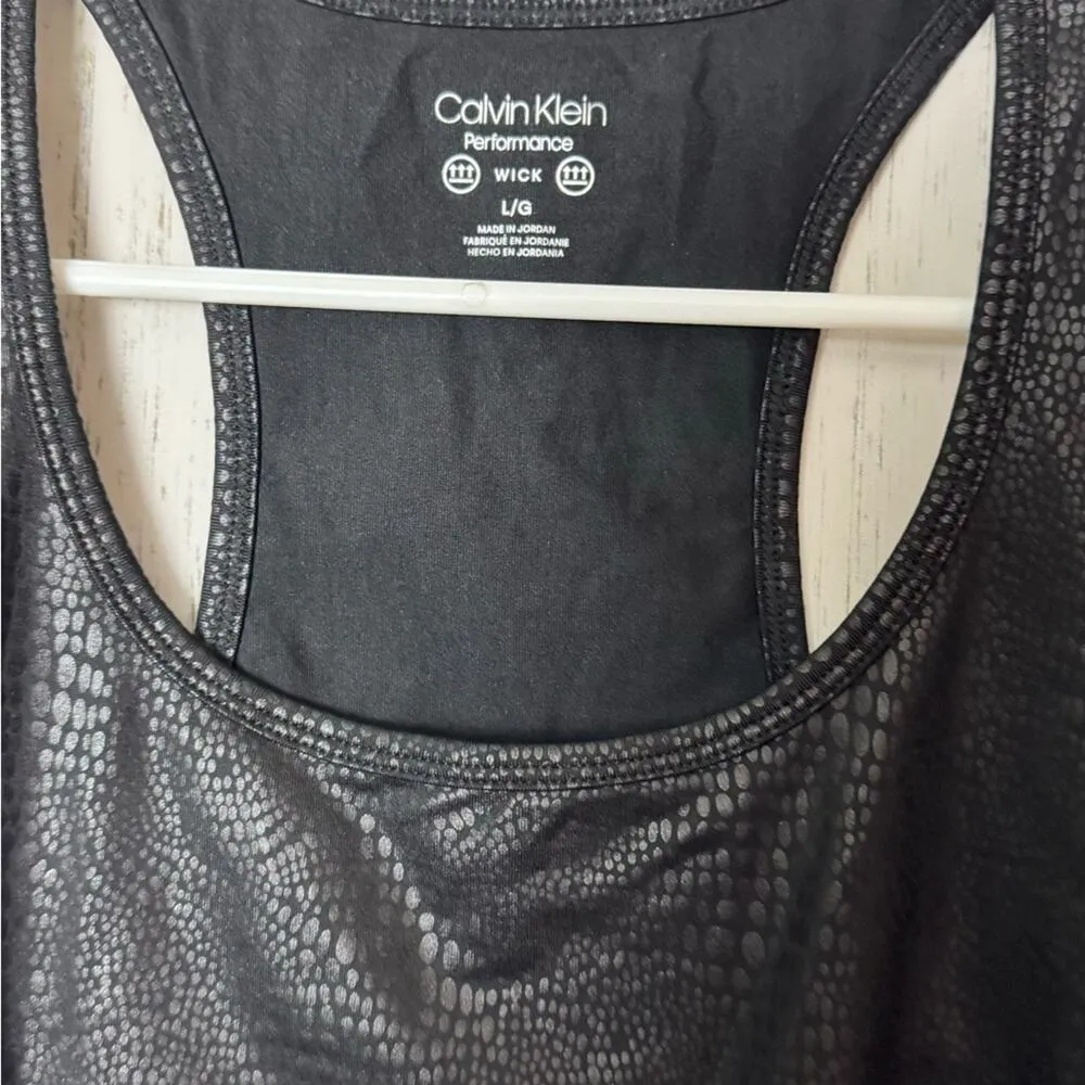 Calvin Klein Women’s Racerback Athletic Sporty Athleisure Crop Tank Sz L - Image 7