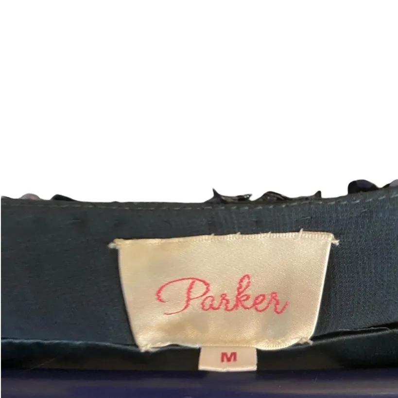 Parker Silk Navy Sequin Open Blazer Fabulous Glam New Year’s eve Evening Jacket - Image 8