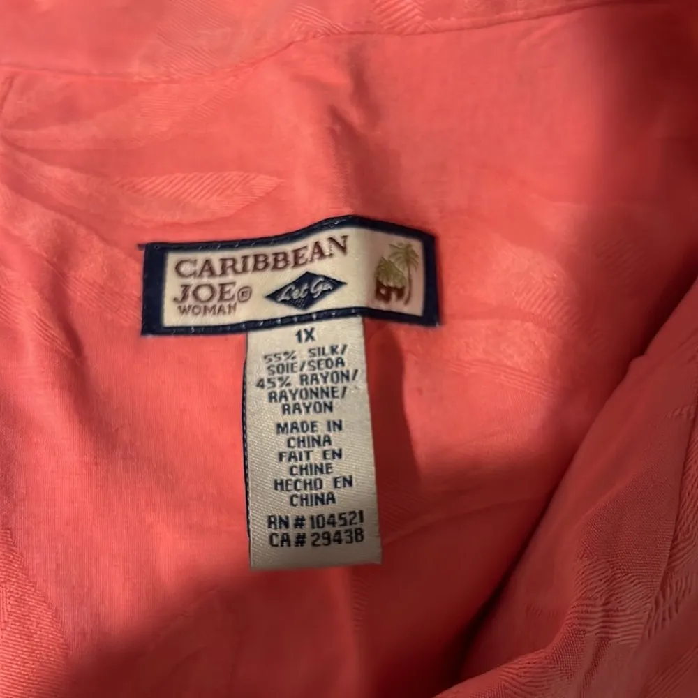Caribbean Joe silk shirt . Size 1X‎ - Image 5