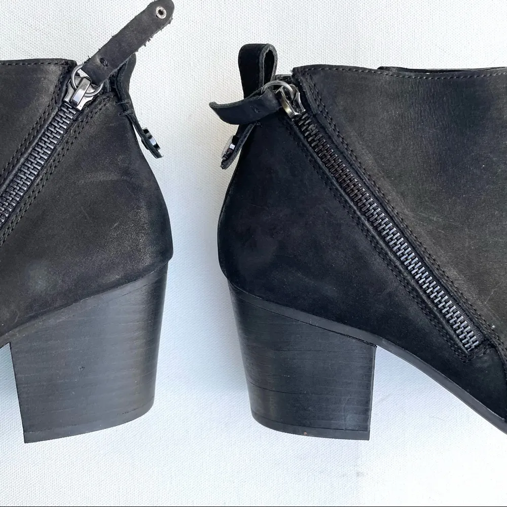 Steve Madden Boots Booties Black Jaydun Nubuck Suede Ankle Block Heel 9.5 - Image 5