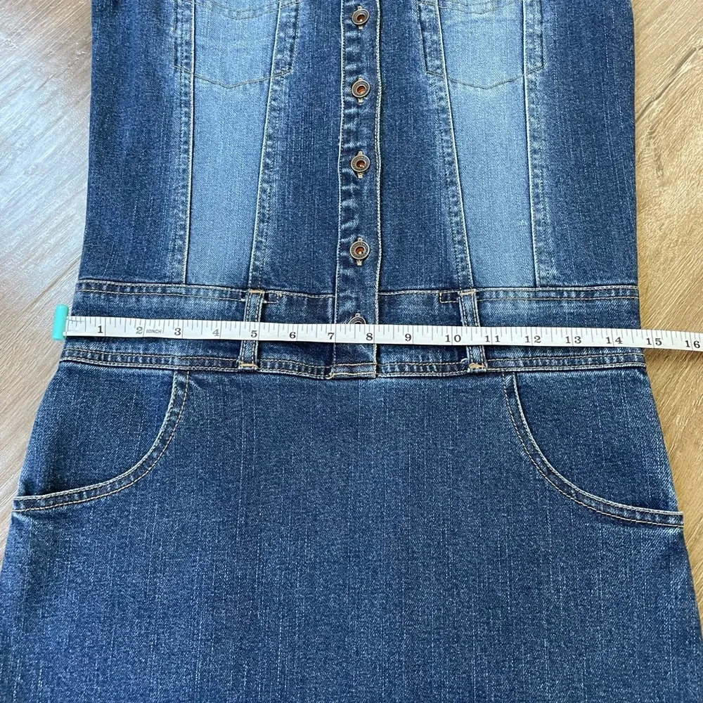 Pepe Jeans denim mini jean dress sleeveless button up mini dress women’s size S - Image 12