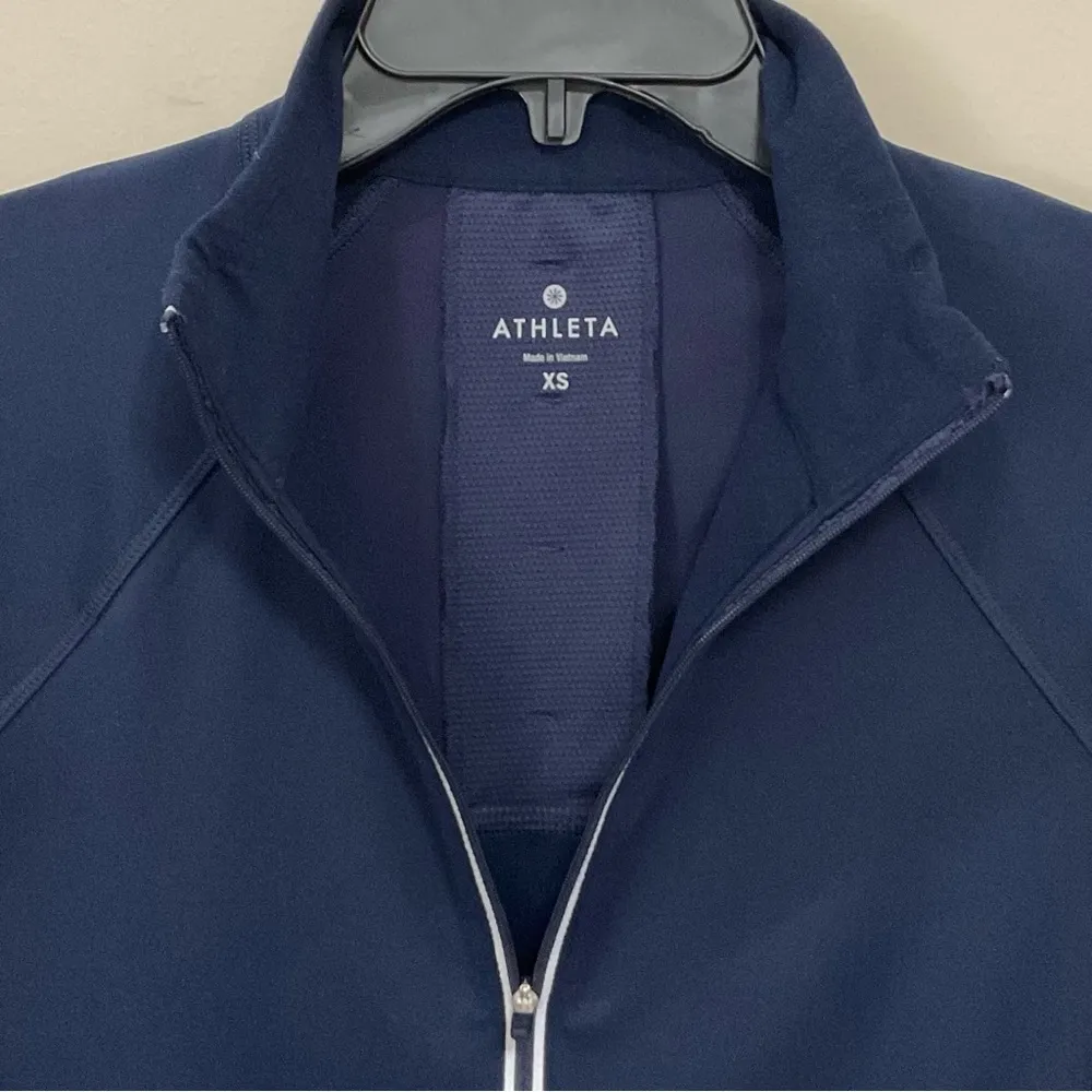 Athleta  1/2 Zip Pullover Navy Blue Tech Jacket Sz XS Active Athletic - Image 2