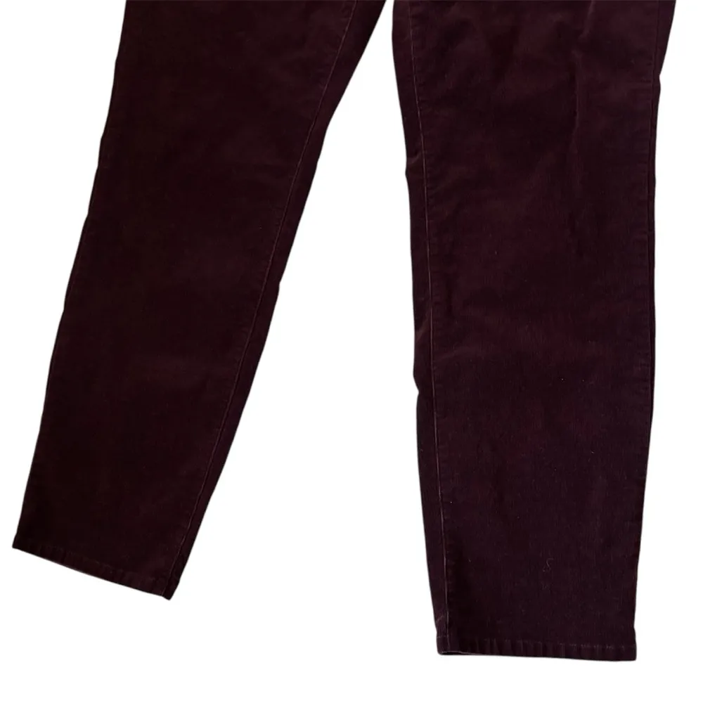 Women’s J. Jill brown burgundy slim leg corduroy pants size medium - Image 5