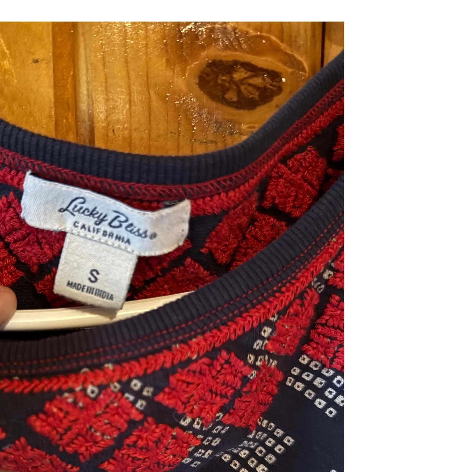 Lucky‎ Bliss Womens Small Long Sleeve Embellished Pullover Top Black - Image 3