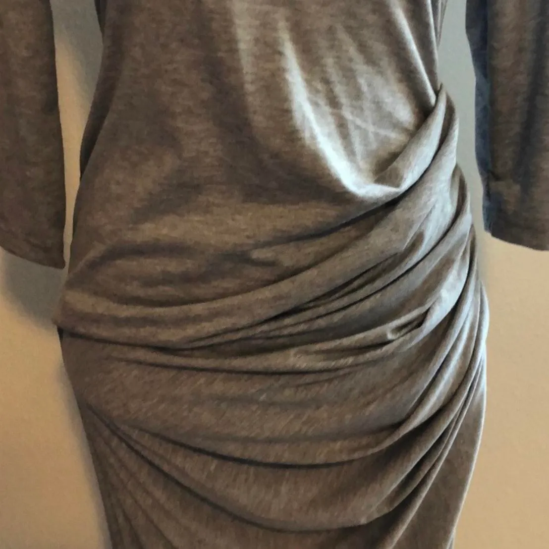 NWOT  Gray Ruched Dress Size S - Image 2