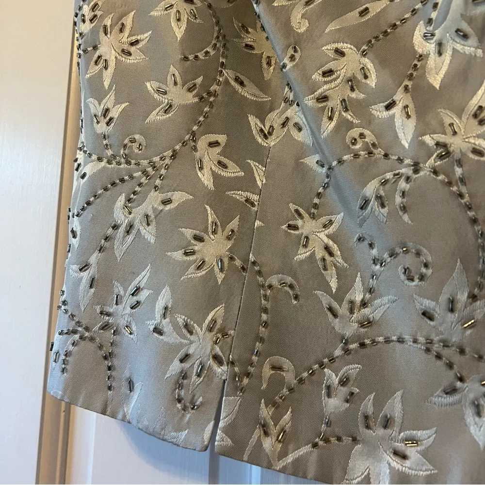 Vintage NWT JS Collection Silk Beaded Embroidered Sleeveless Blouse Size 16 - Image 4