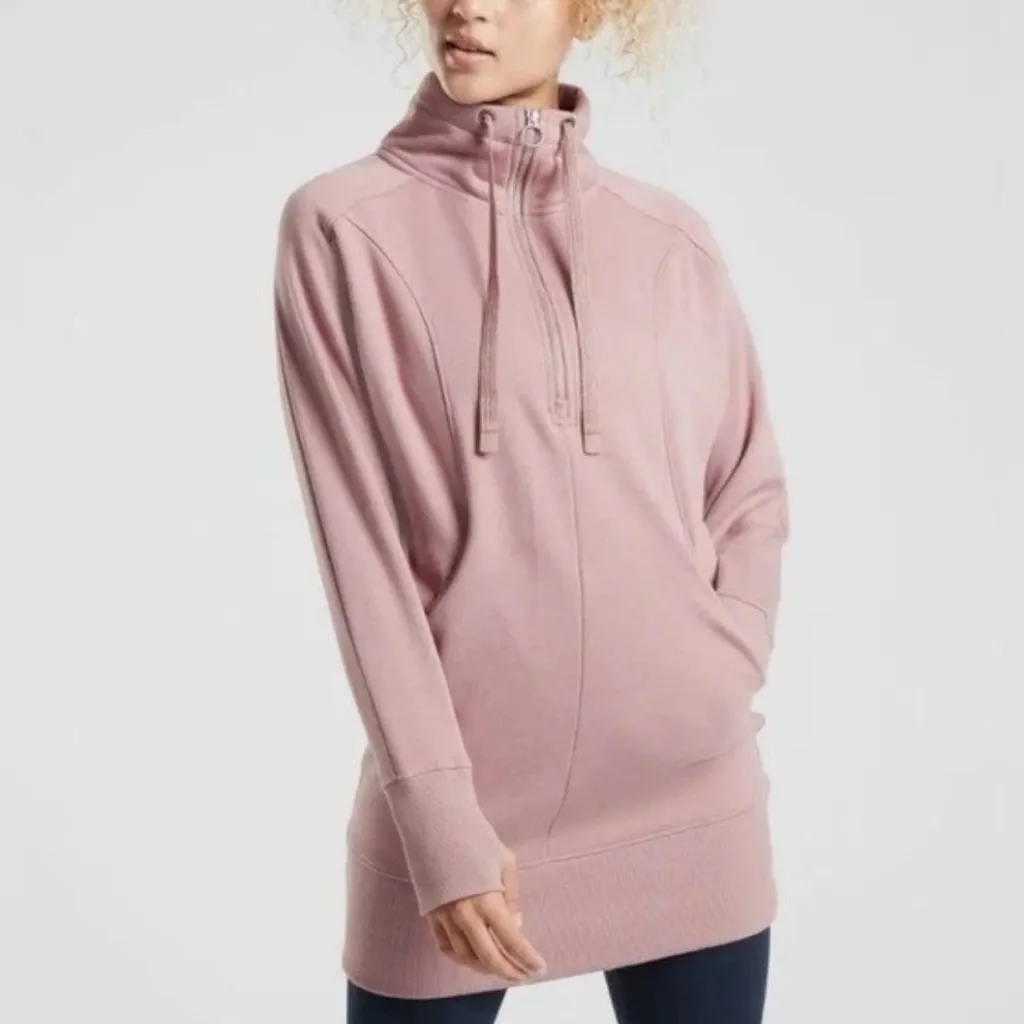 Athleta Cozy Karma 1/4 Zip Dress size XS/S in color Mauve - Image 12