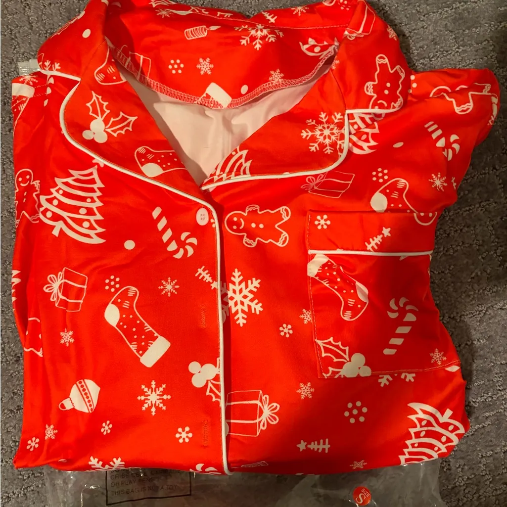Festive Red Christmas Pajama Set | small | NEW! - Image 2
