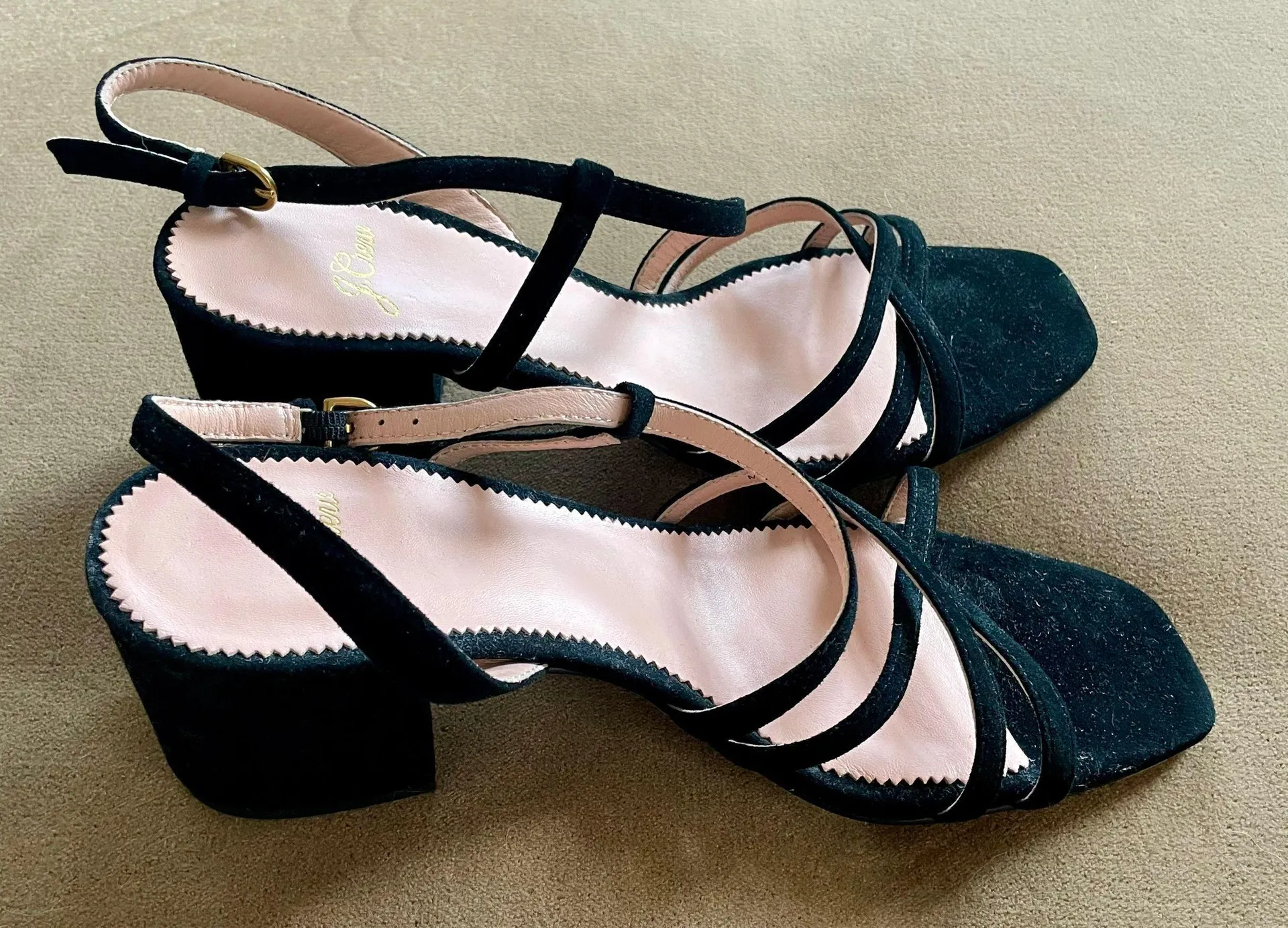 J.Crew New!  Suede Block Heel Strappy Sandals - Image 4