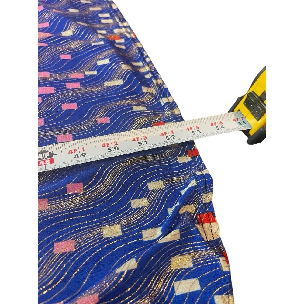 Seven Island Blue Pink Gold Sleeveless Tie Waist Stretch Summer Dress L NWT Size L - Image 11