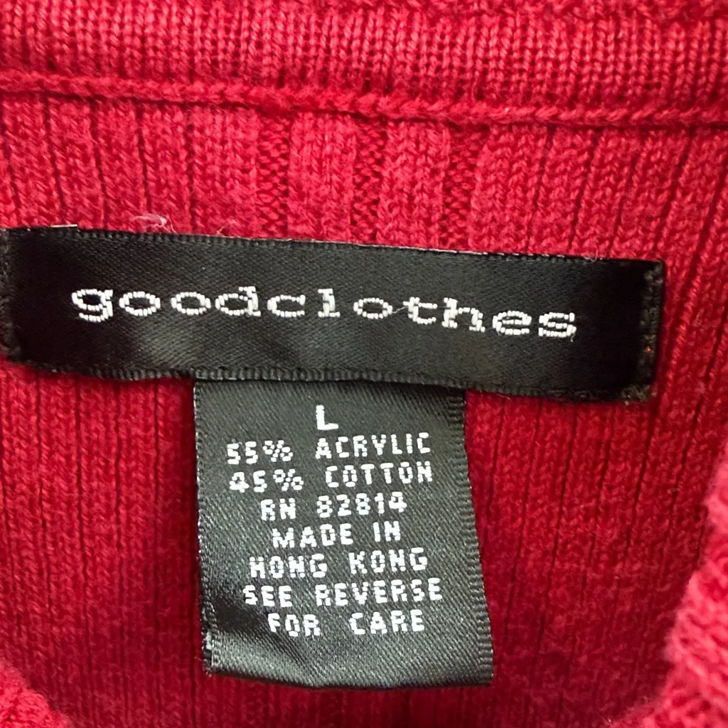 Goodclothes Red Sleeveless Ribbed Turtleneck Sweater Size Large - Image 10