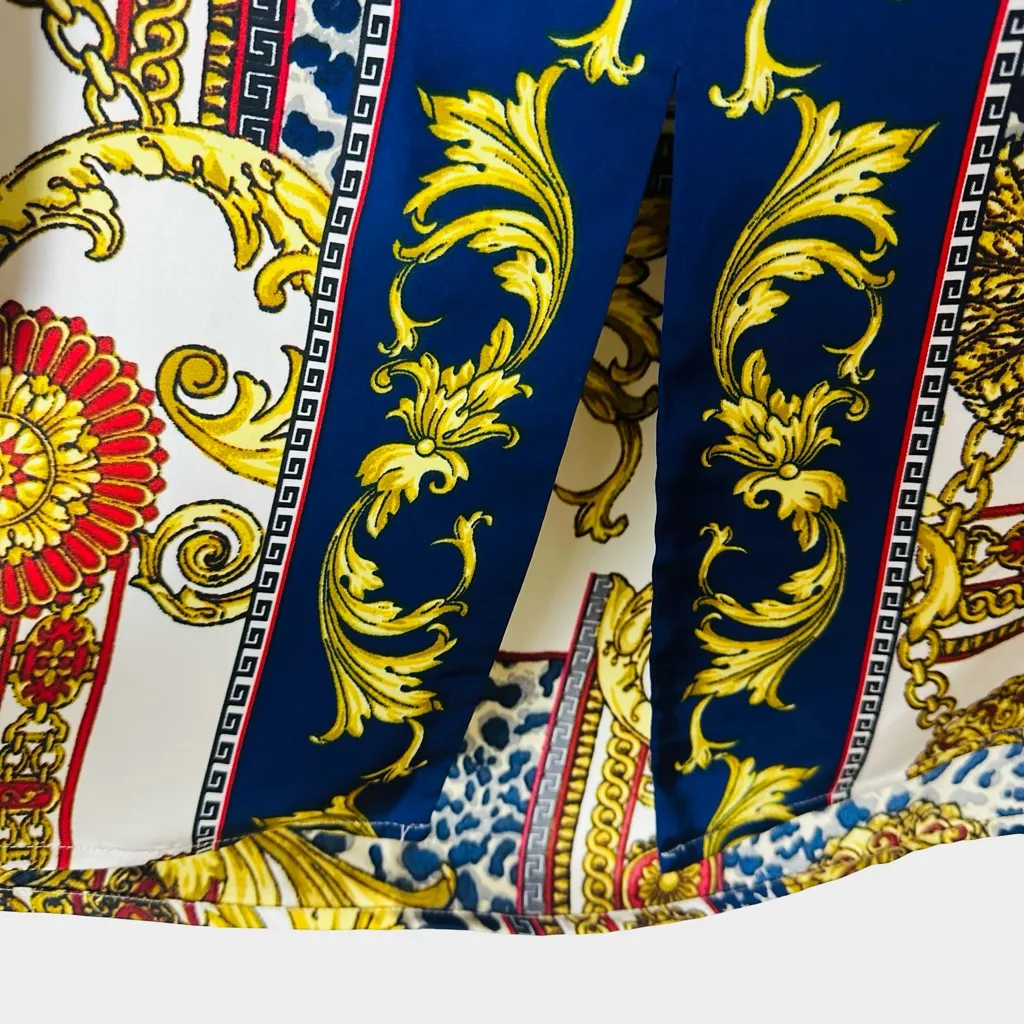 Cache Baroque Chain Print Midi Skirt Size M NWT - Image 5