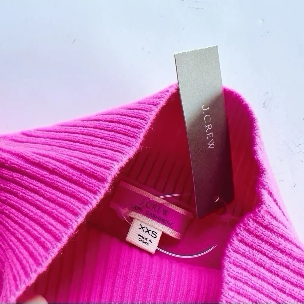 NEW J.Crew Women’s Pink Cashmere Mockneck Sweater XXS - Image 4