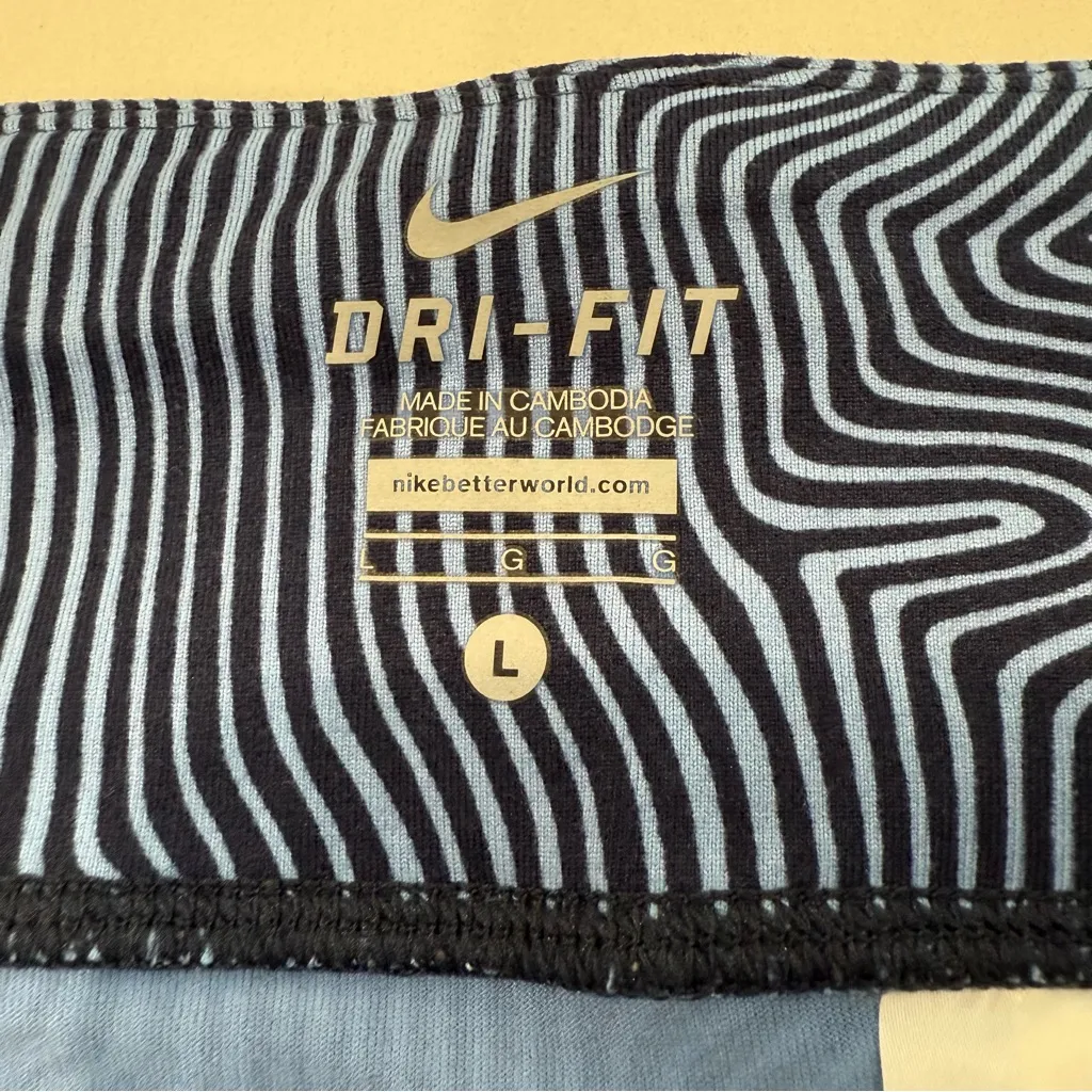 Nike Dri-Fit Zen Epic Running Crop Leggings Women’s Large Blue Abstract Athletic - Image 5