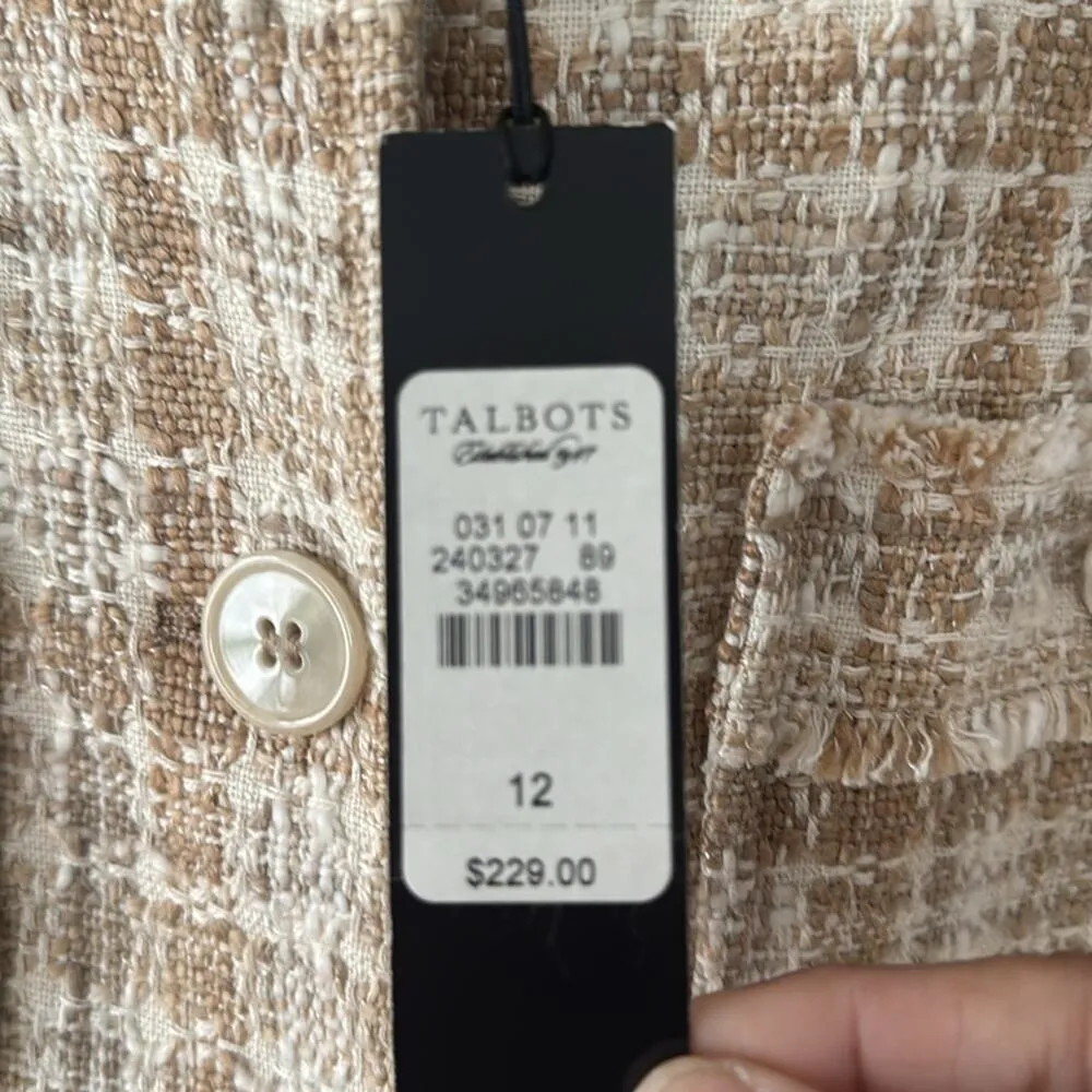 Talbot Tweed Patterned Button Up Coat New With Tags Holiday Classic Lux Winter - Image 3