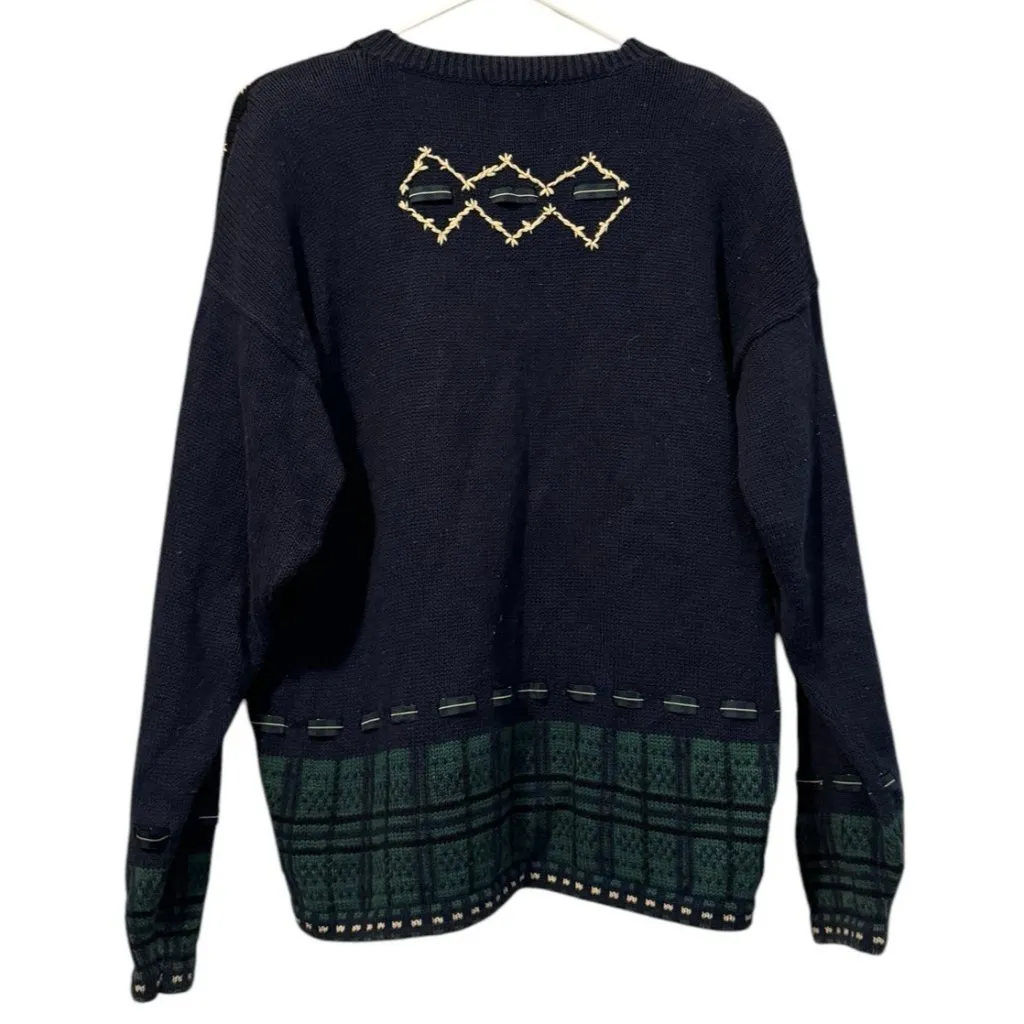 Christopher & Banks Hand Embroidered Cardigan‎ Sweater Holiday Vintage Festive M Size M - Image 2