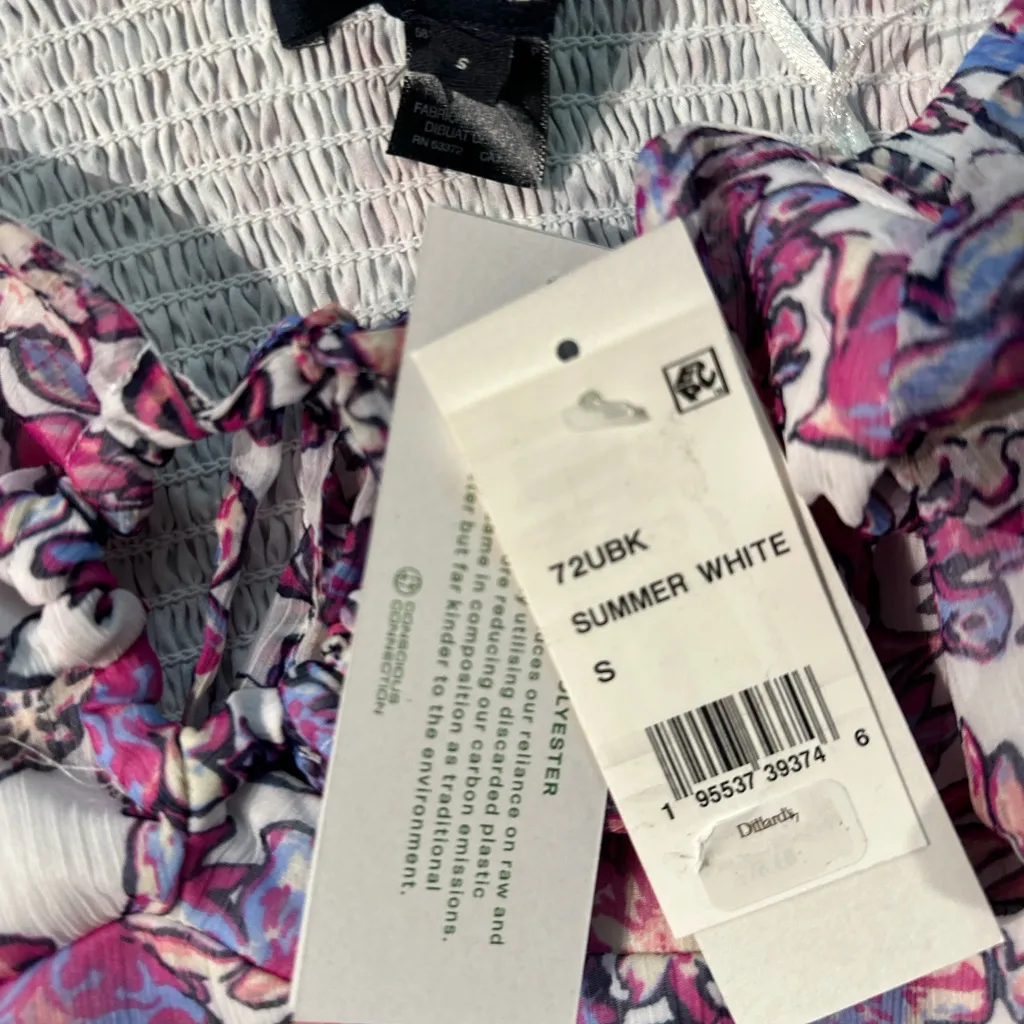 NWOT‎ French Connection Hallie Peplum Halter Top Summer White - Image 7