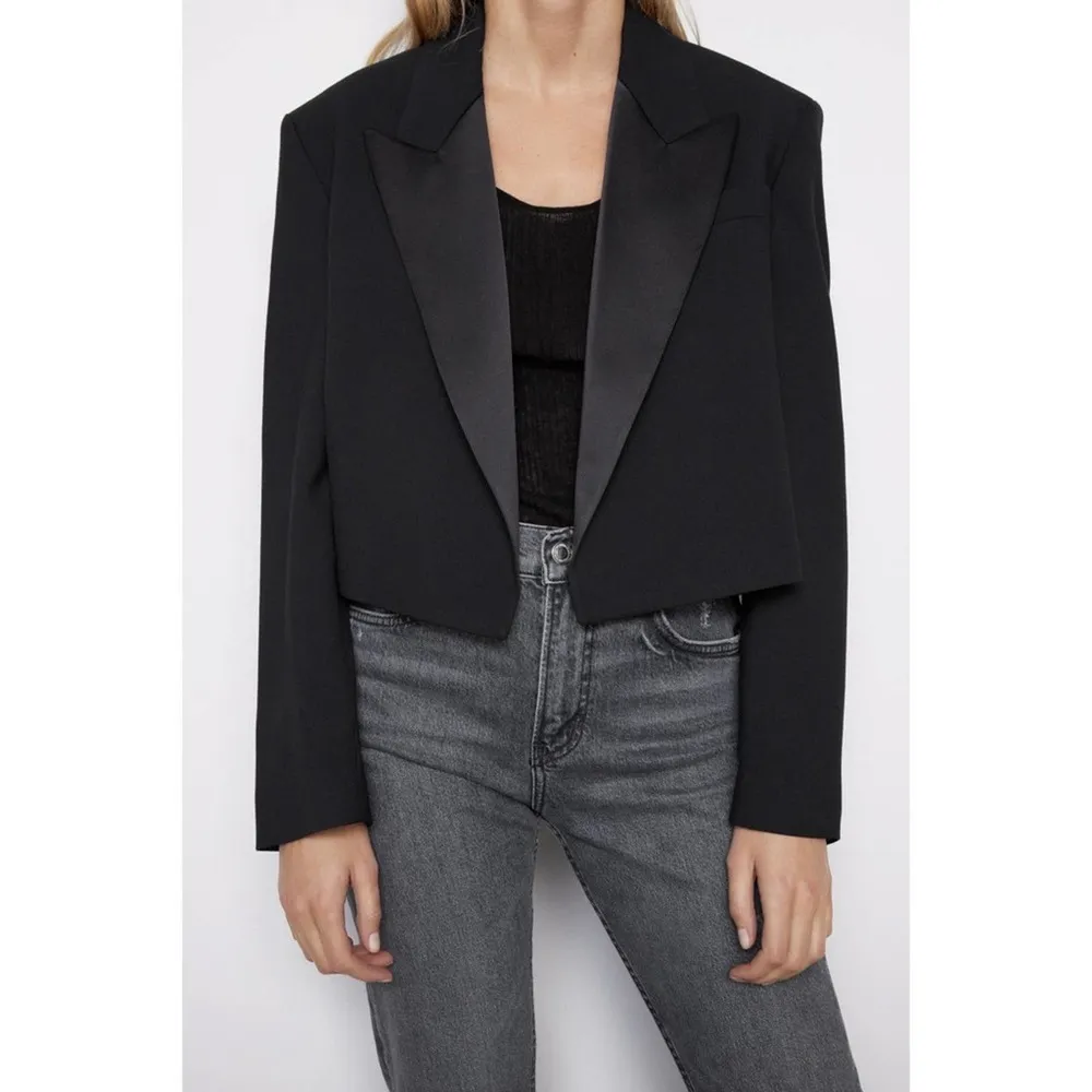 Zara Limited Edition Oversized Cropped Blazer - Image 8