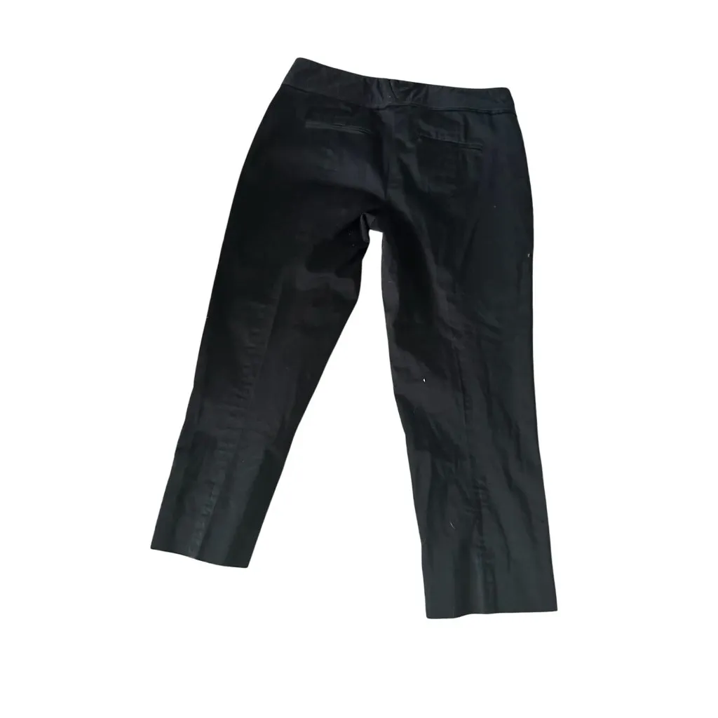 WHITE HOUSE BLACK MARKET WHBM Black Dress Button Detailed Crop Pants Size 4 - Image 5