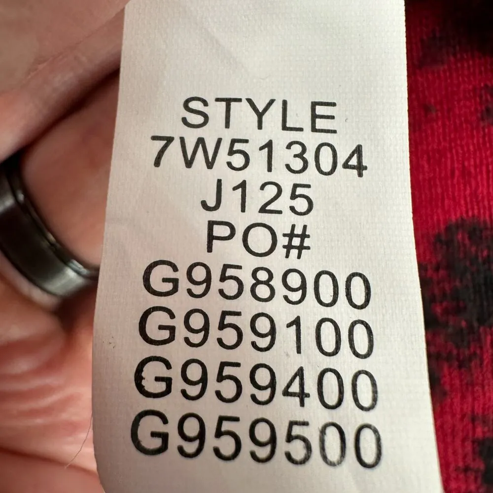 Lucky Brand | S/M | Red Aztec Textured Knit Open-Front Draped Cardigan Wrap - Image 7