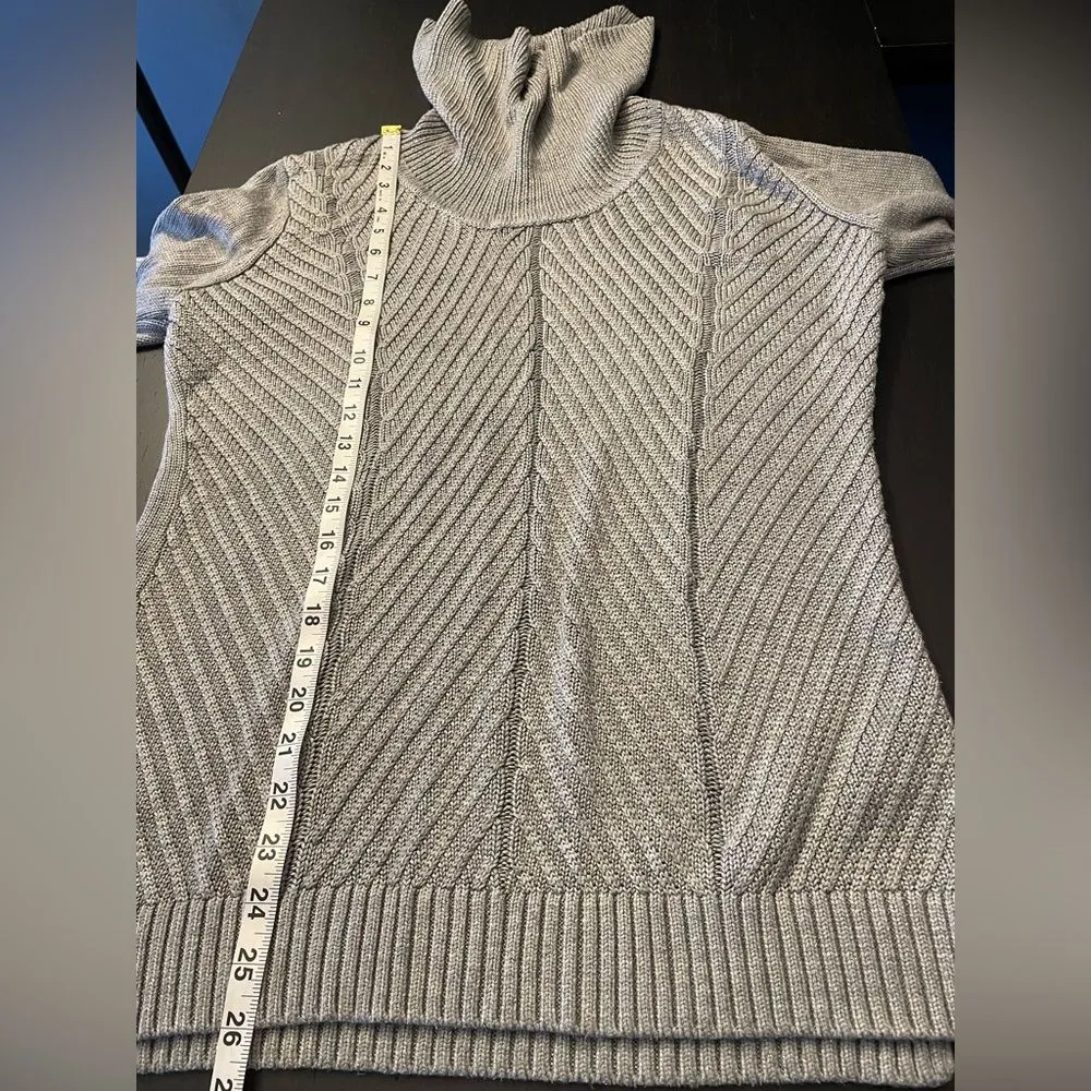 Calvin Klein Cowl Neck Gray Rib Knit Sweater Women’s Size M - Image 5