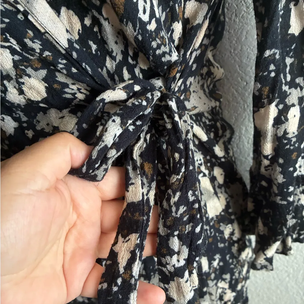 Free People All The Right Ruffles Monochrome Patterned Romper S - Image 7