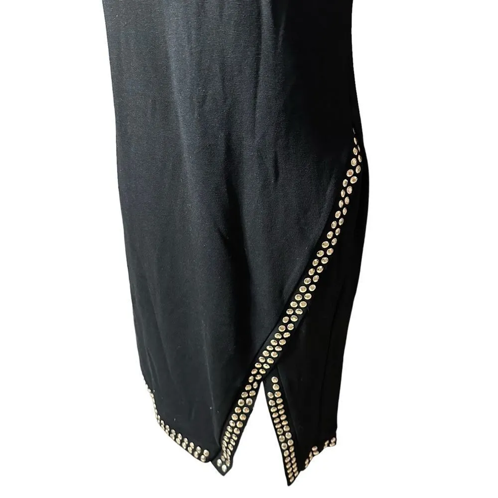 Carmen Marc Volvo Studded Black Dress Sz 8 - Image 4