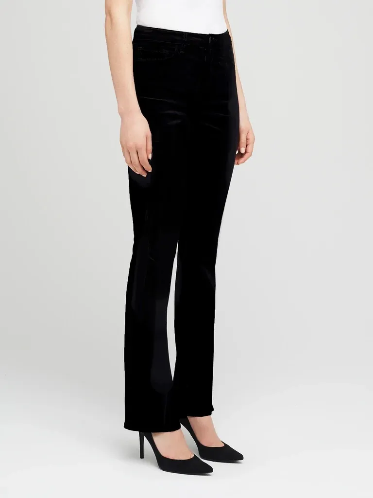 L'Agence Oriana Black Velvet High Rise Straight Leg Jeans - Image 3