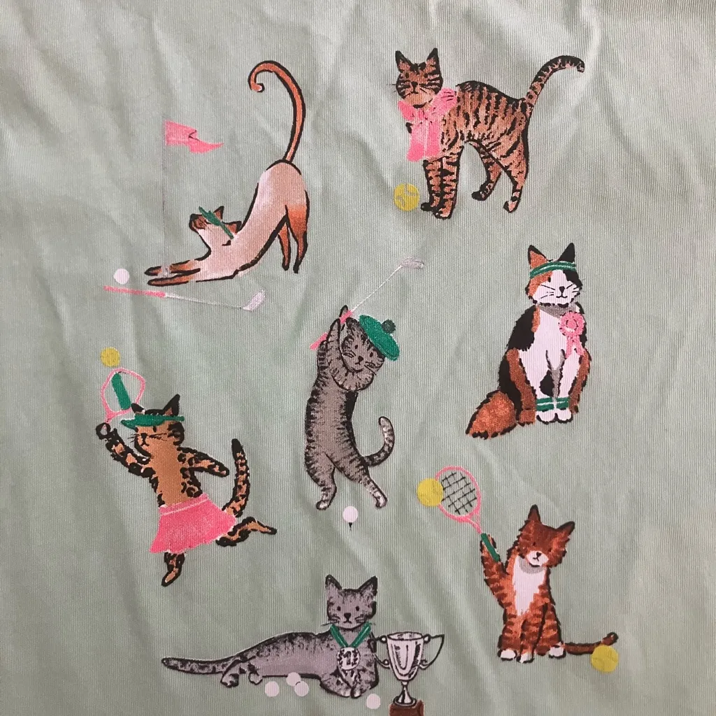 J.Crew Womens Green Sporty Cats Collectors Graphic Tee - Image 8