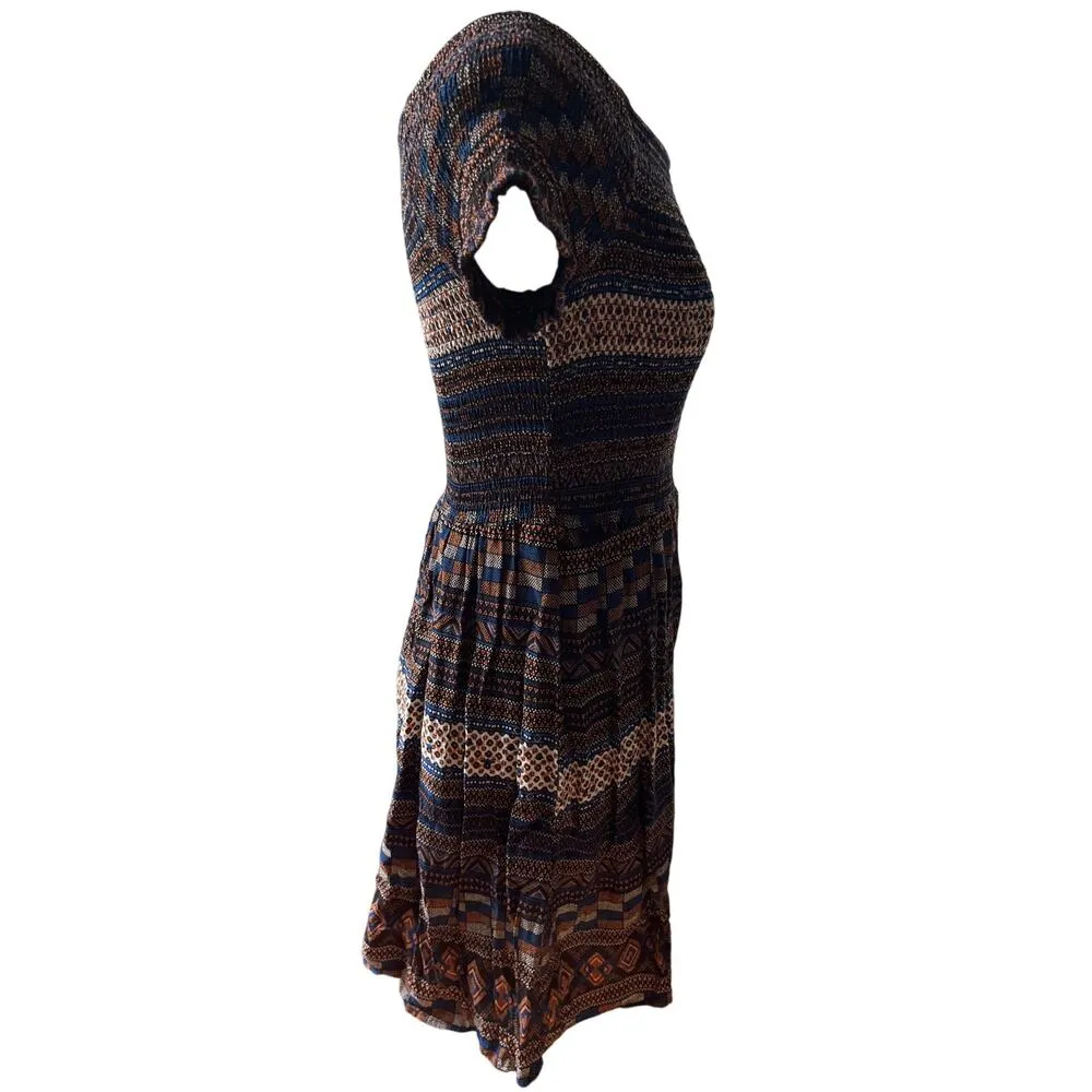 Boho Off Shoulder Mini‎ Dress Size Small BLUEH CIEL - Image 2