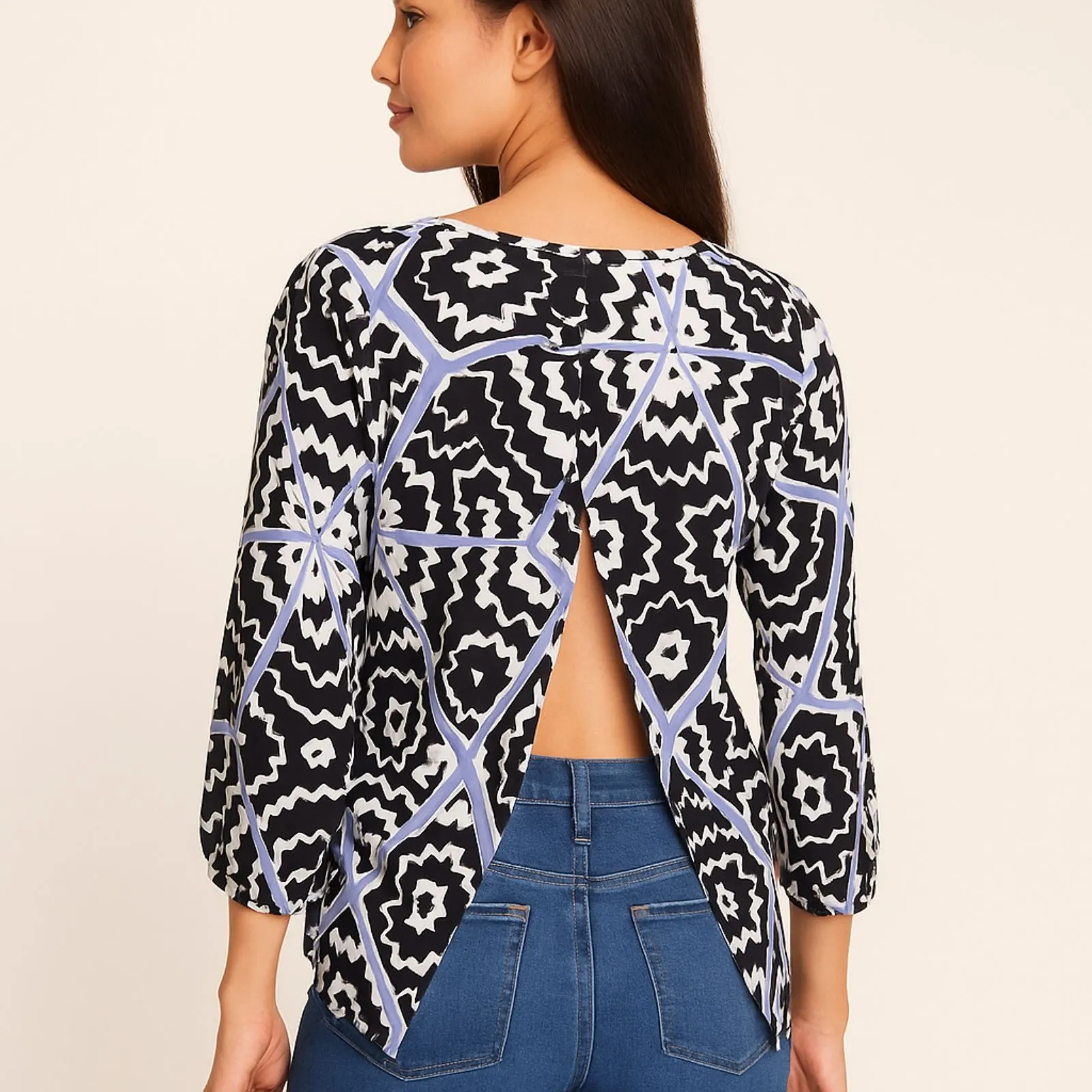 Yumi Kim Silky Draped Tulip Crossover Back Blouse - Image 3