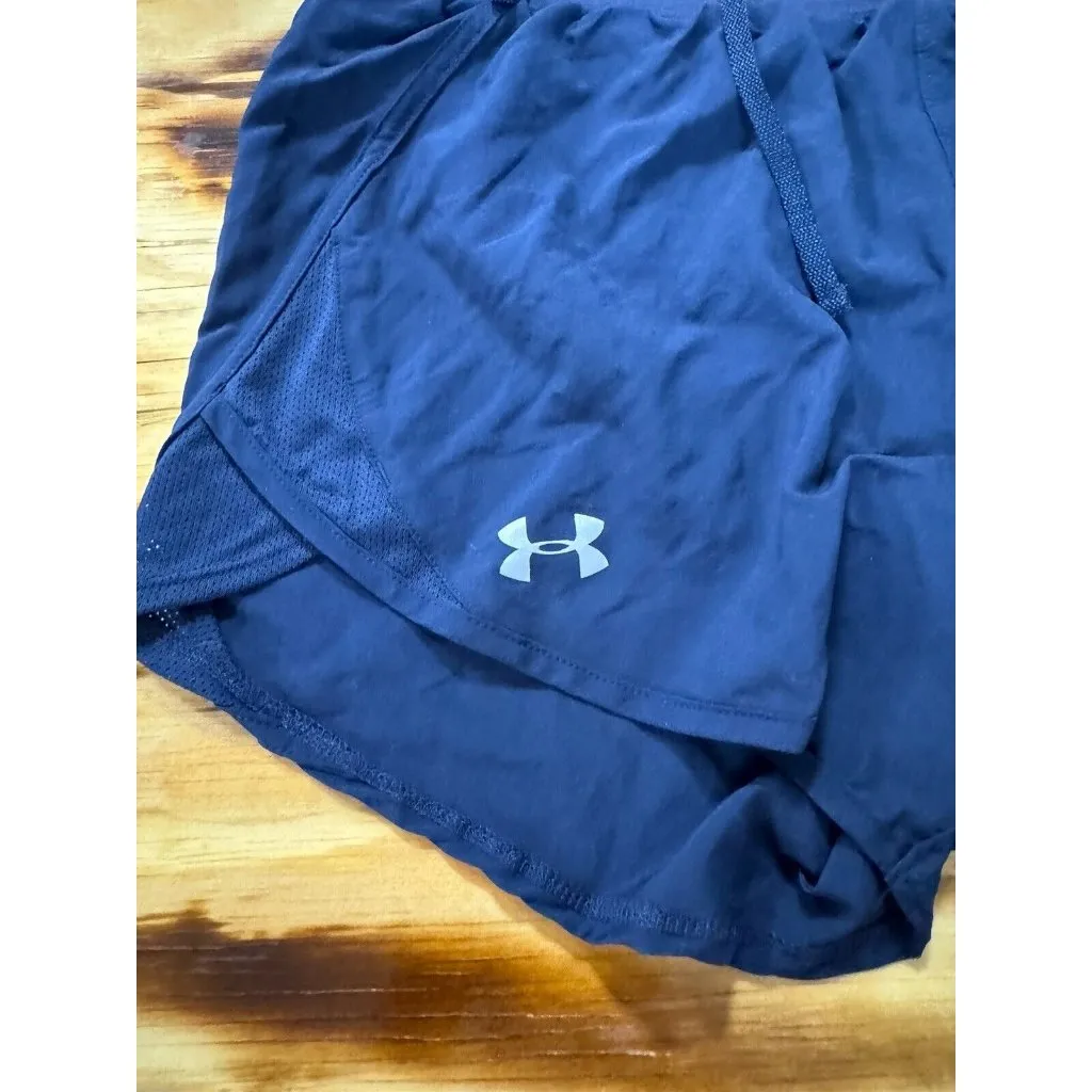 Under‎ Armour Heat Gear Loose Shorts Women’s Size Med Blue Running Sporty Active - Image 6