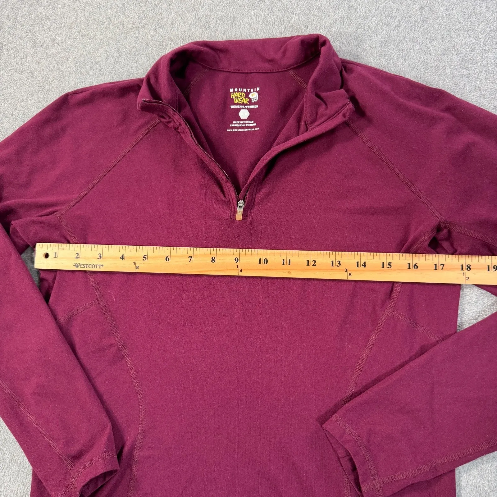 Mountain Hardwear Butter Zippity Quarter Zip Pullover Women's Medium Burgundy - Image 6