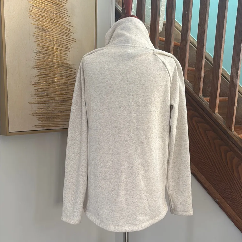 Athleta Gray Cowl Neck Sweater Cozy Casual Sweatshirt with Zip Small - Image 6