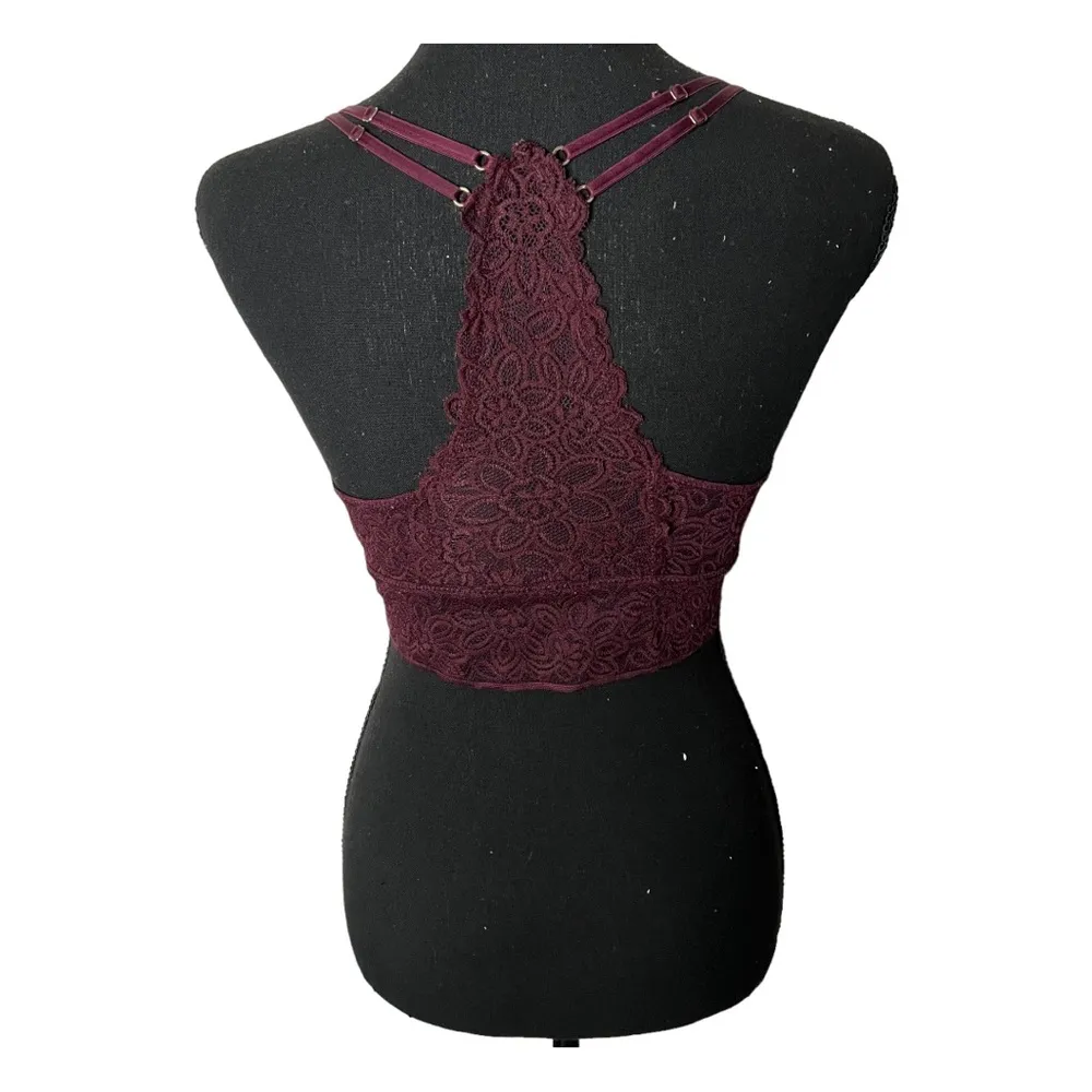 Plum Purple Desert Lace Racerback Bralette Size Small 2862 - Image 5