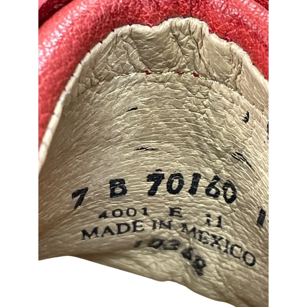 Frye Vintage womans Leather Red Harness Mules Booties shoes Size 7B  SKU 8895 - Image 6