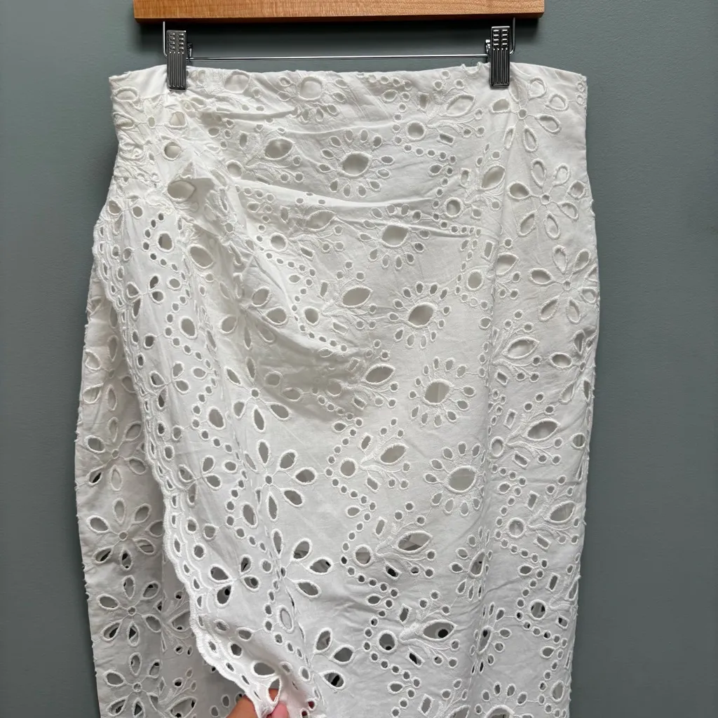 ASOS EDITION Eyelet Midi Skirt In White 12 - Image 6