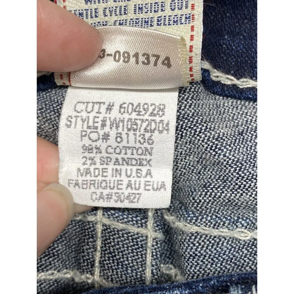 True Religion Disco Billy Big T Jeans Women's Size 28 Bootcut Dark Wash USA Made - Image 10