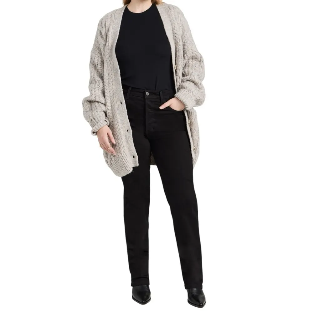 Favorite Daughter The Vivi‎ High Rise Straight Jeans Kingsley Black 24 - Image 6