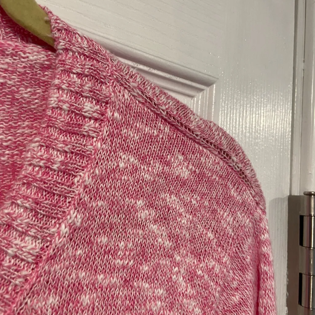 J. Crew Size S Pink Cotton Blend Crew Neck Long Sleeve Pullover Beach Sweater - Image 4