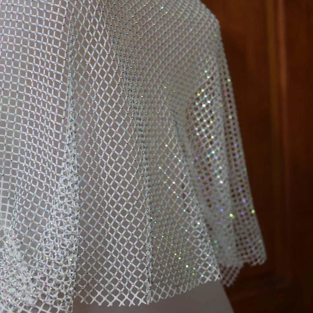 Lush Rhinestone Mesh Sparkly Cropped Cami Top Small NWT Party Glam - Image 8