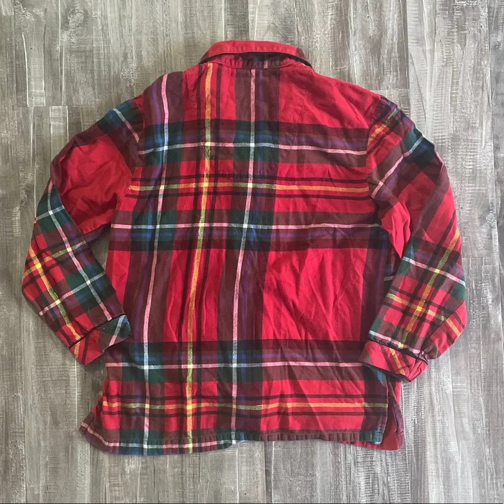 Victoria’s Secret Flannel Button up Top Red  Small - Image 2
