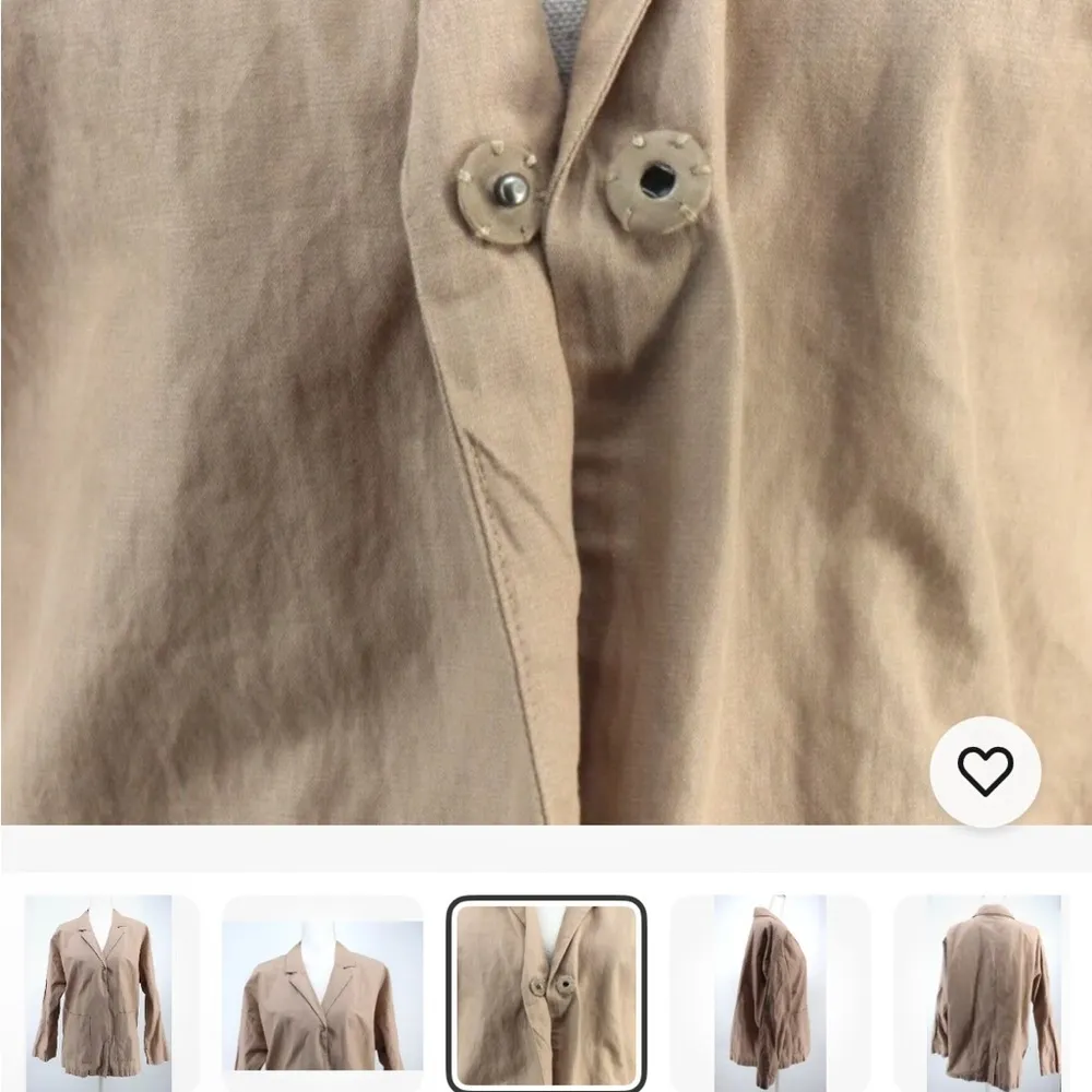 Eileen Fisher Organic Cotton Tan Blazer Size Large - Image 4