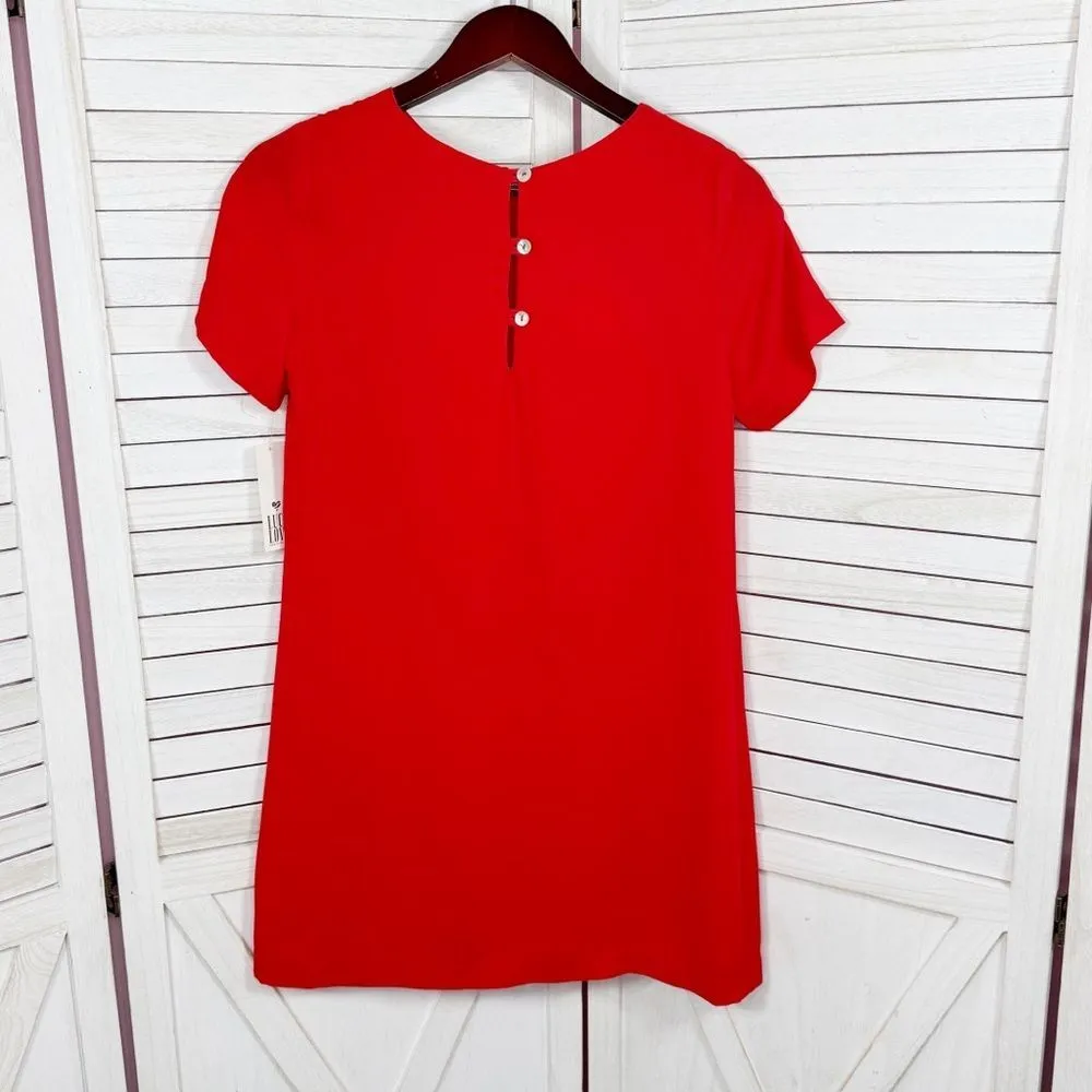 Lucy Love Short Sleeve Tunic Mini Shift Shirt Dress Red XS XSmall‎ - Image 7